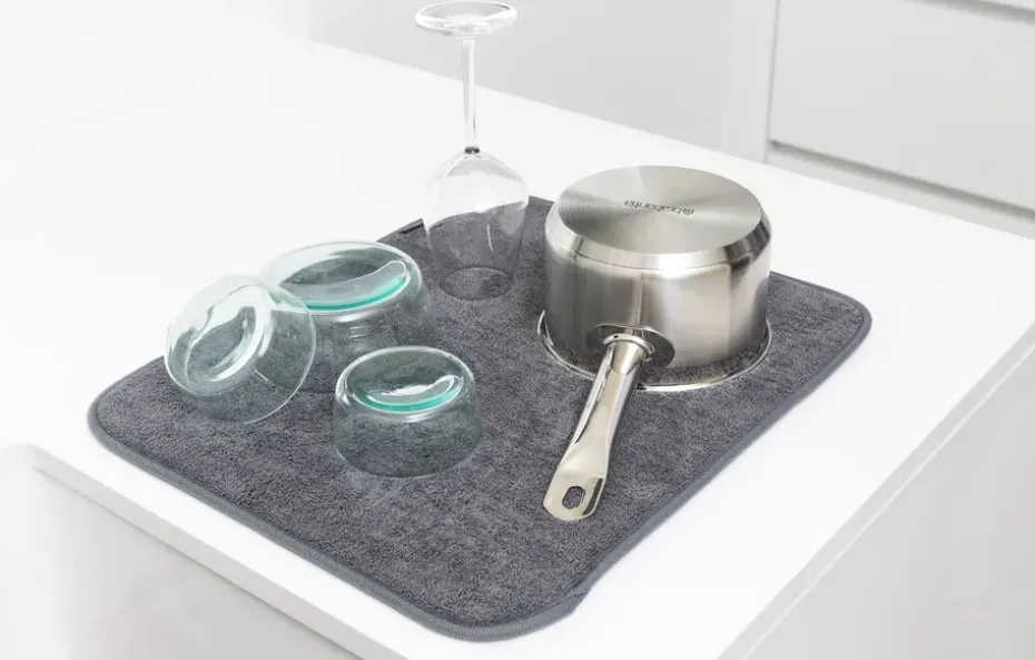 Bandeja secaplatos de microfibra Sinkside 47x40 cm, gris oscuro