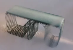 Banqueta Curva 100 cm, Dusty blue