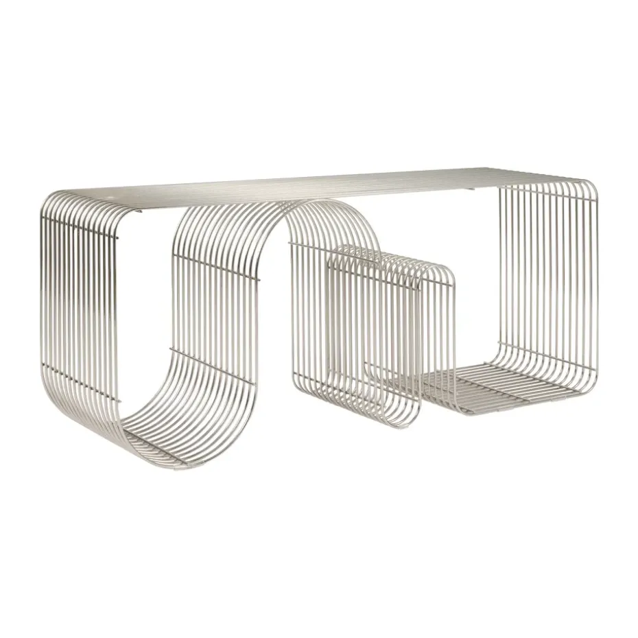 Banqueta Curva 100 cm, Plata