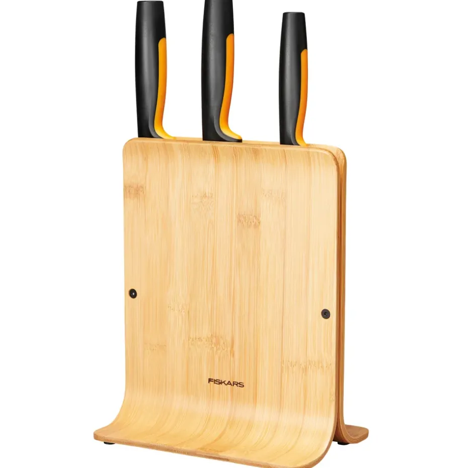 Bloque de cuchillos en bambú con 3 cuchillos Functional Form, 4 piezas
