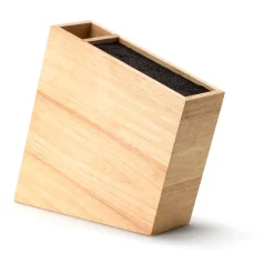 Bloque de cuchillos flexible inclinado con compartimento, Bambú