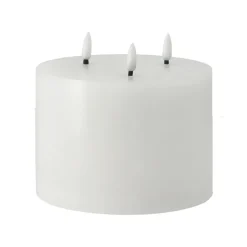 Bloque de vela LED Bright Melt 3 mechas 13 cm, Blanco