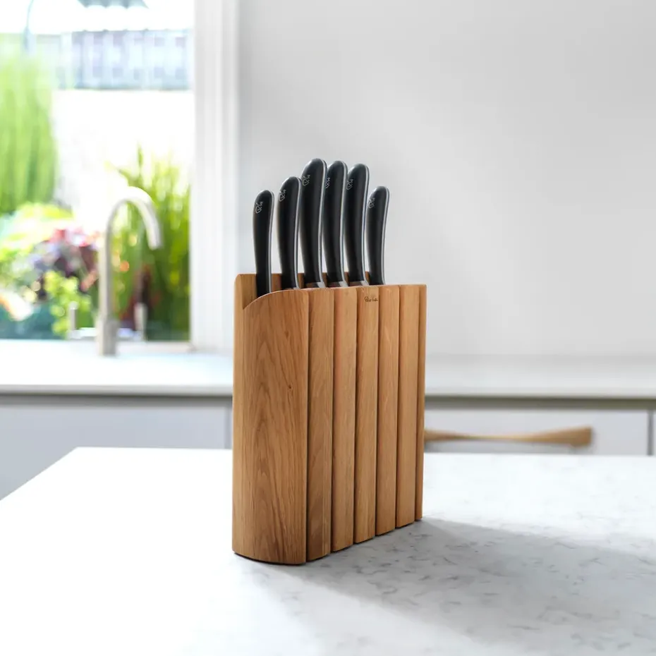 Bloque y set de cuchillos Signature Book Oak 7 piezas, roble
