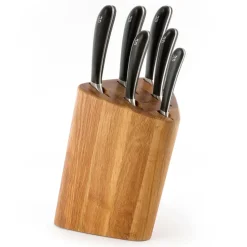 Bloque y set de cuchillos Signature Prism Oak 7 piezas, roble