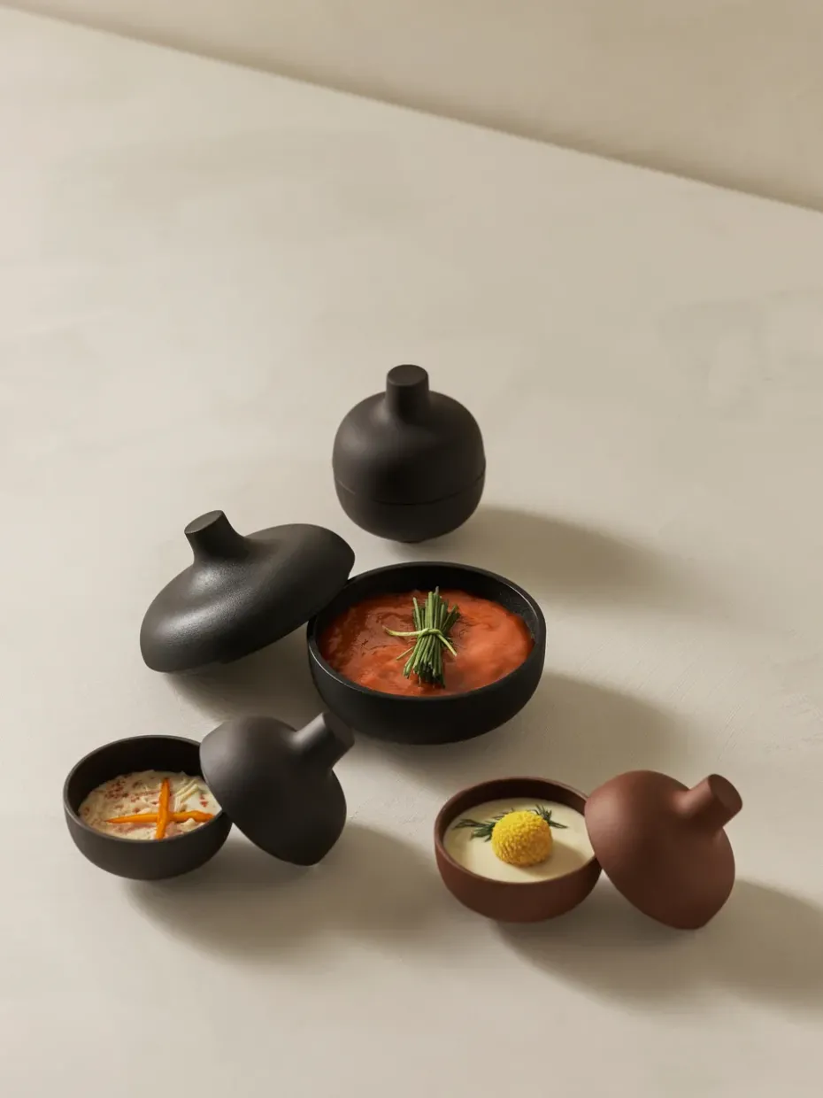 Bol con tapa S Sand Ø8,2 cm, Black clay