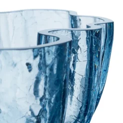 Bol Crackle 10,5 cm, Vidrio circular (Azul)