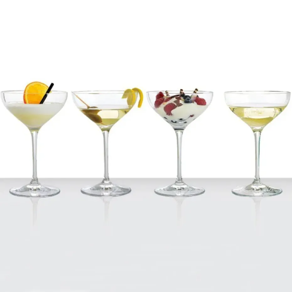 Bol Dessert-Champagneskål Authentis, 4 unidades, claro