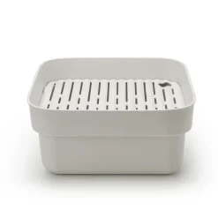 Bol para fregar a mano con bandeja de secado Sinkside 34x37 cm, gris claro