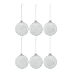 Bolas de Navidad Holiday 6 unidades, Blanco
