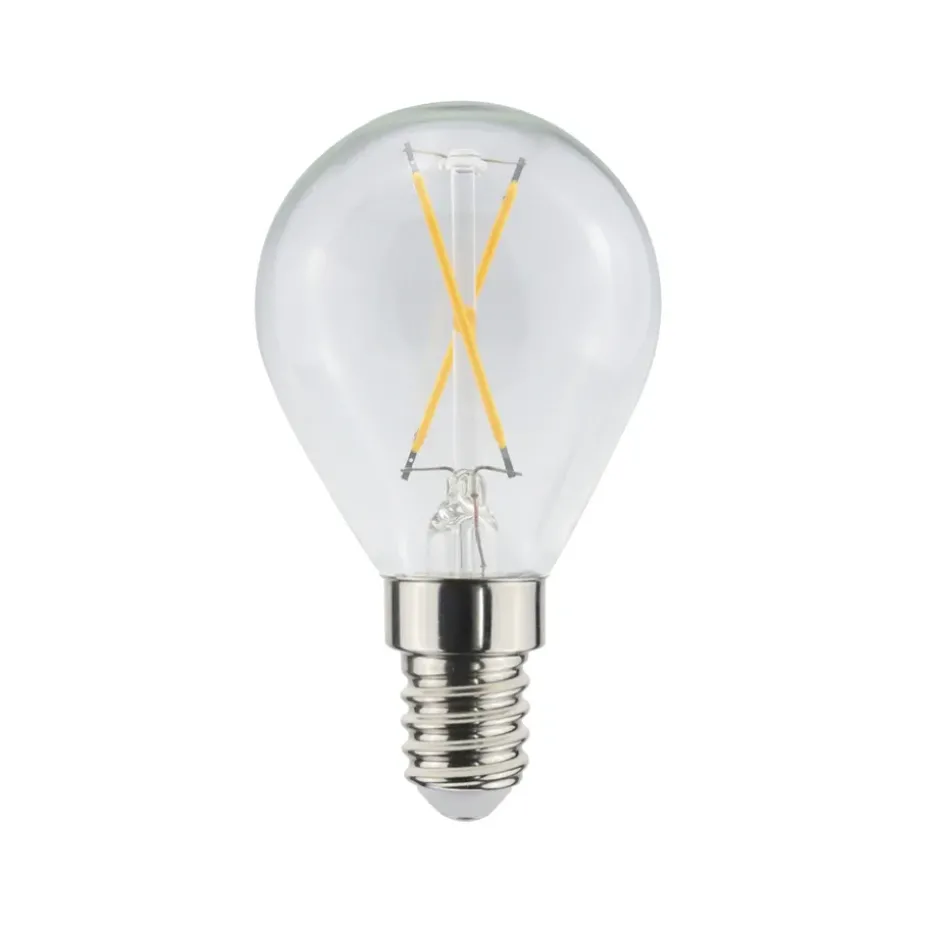 Bombilla de filamento LED Airam, fuente de luz en forma de bola, claro, no regulable, 2 filamentos e14, 1w