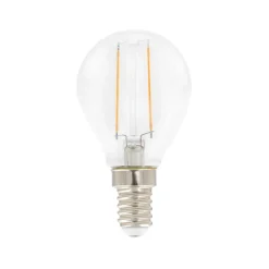 Bombilla de filamento LED Airam - globo de luz, claro, no regulable e14, 2w