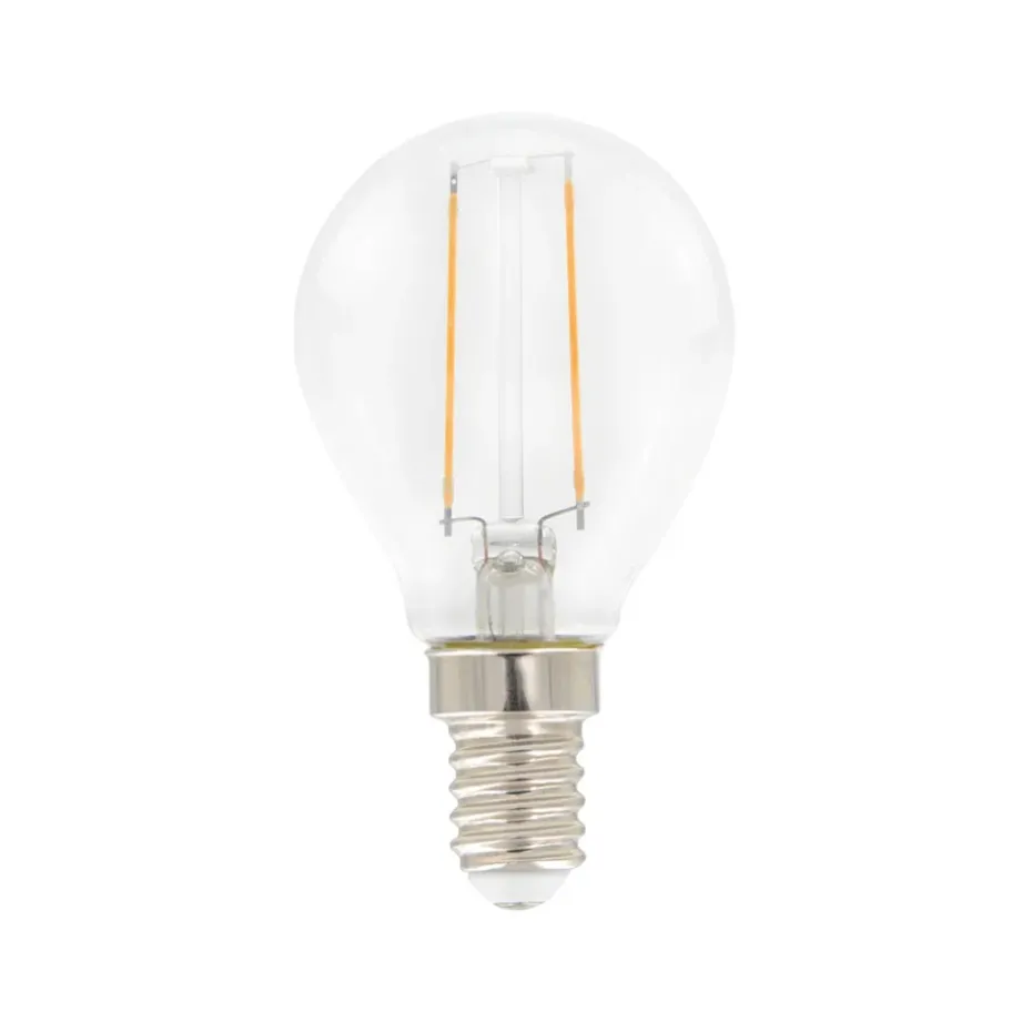 Bombilla de filamento LED Airam - globo de luz, claro, no regulable e14, 2w