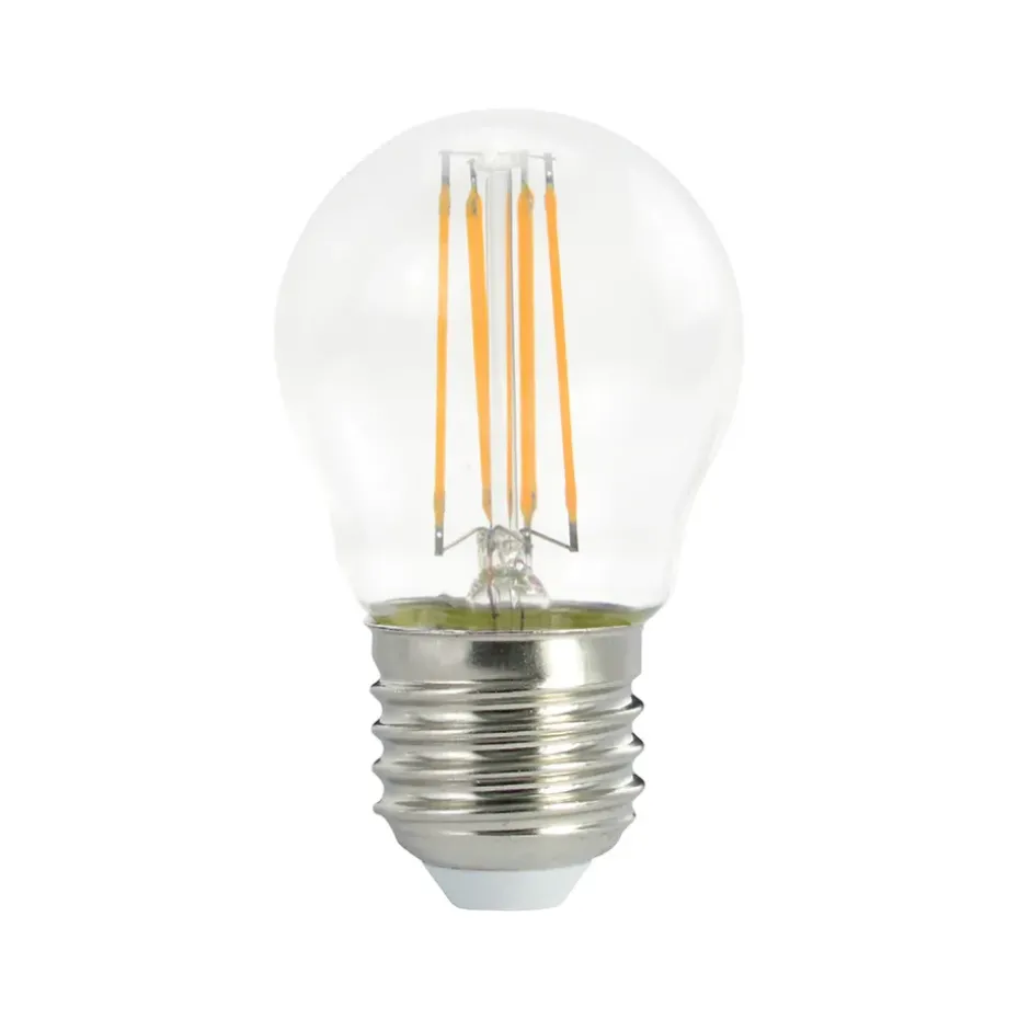 Bombilla de filamento LED Airam para lámpara de globo de luz E27, Claro, regulable 2700K 470 lm 4W