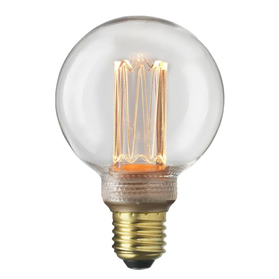 Bombilla E27 Laser LED filamento globo, transparente