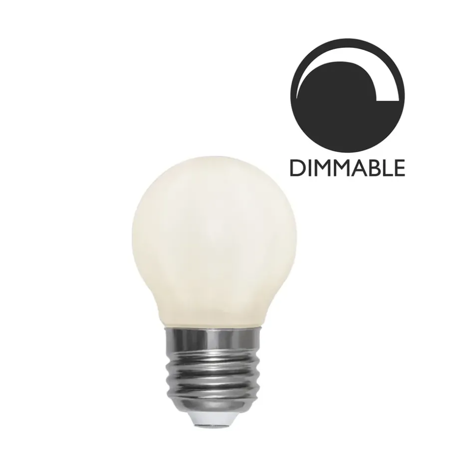 Bombilla E27 LED filamento opalina 45 mm, 5W