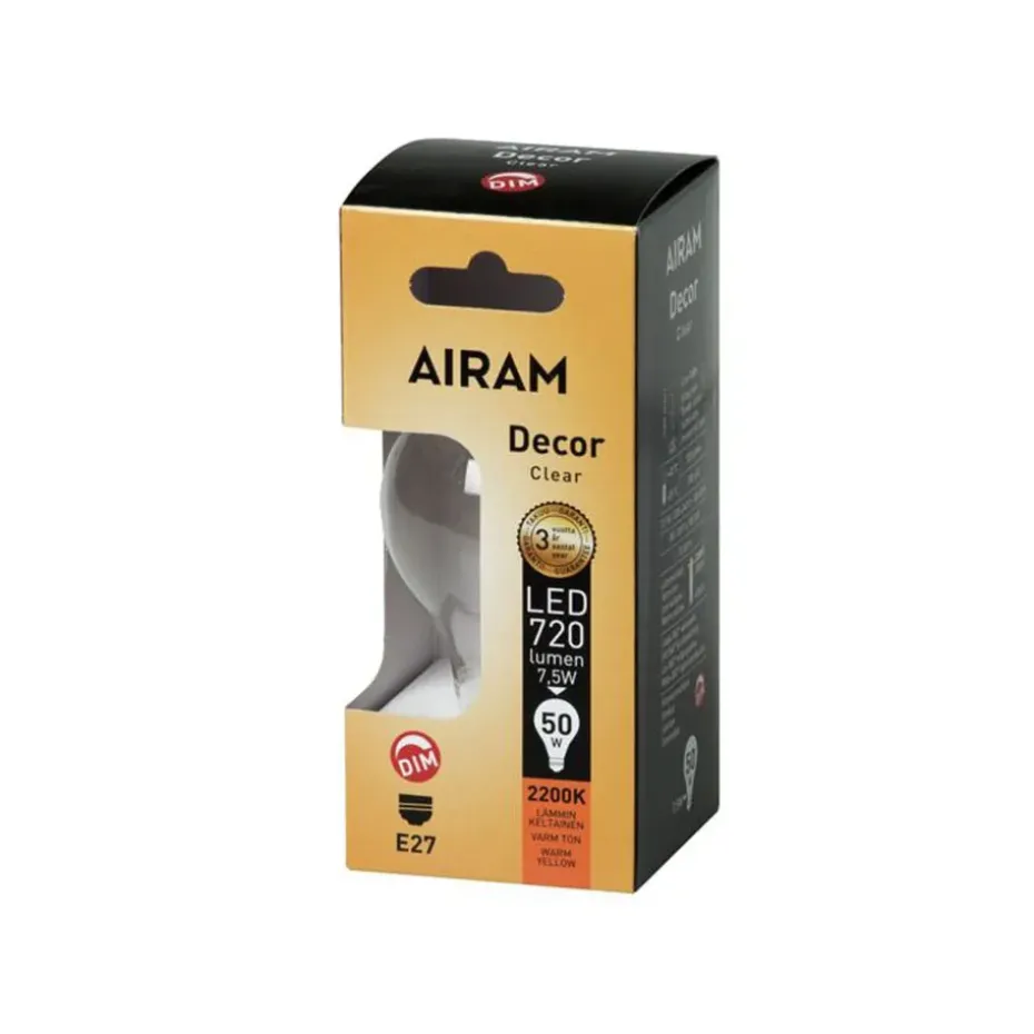 Bombilla LED de filamento Airam - luz normal, Klar-4 filamento regulable e27-8w