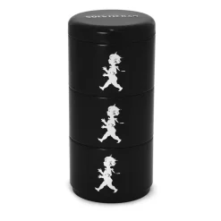 Bote con 3 compartimentos Solstickan Ø8,5 cm, Negro