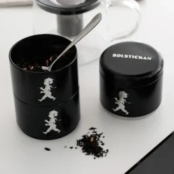 Bote con 3 compartimentos Solstickan Ø8,5 cm, Negro