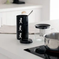 Bote con 3 compartimentos Solstickan Ø8,5 cm, Negro