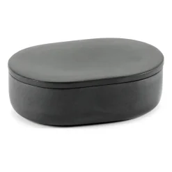 Bote de almacenaje ovalado con tapa Cose S 3,3x10,2 cm, Dark Grey