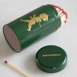 Bote de cerillas Solstickan 100-pack, Verde-dorado