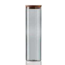Bote de cristal con tapa madera Raw, grande