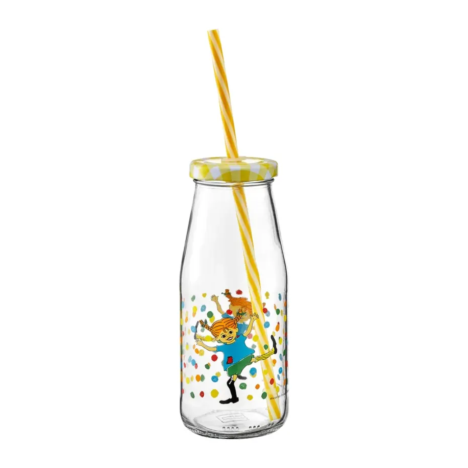 Botella con tapa y pajita Pippi 4,5 dl, Brinco