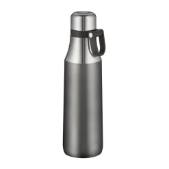 Botella de agua de dobre pared City 0,5 l, Gris satinado