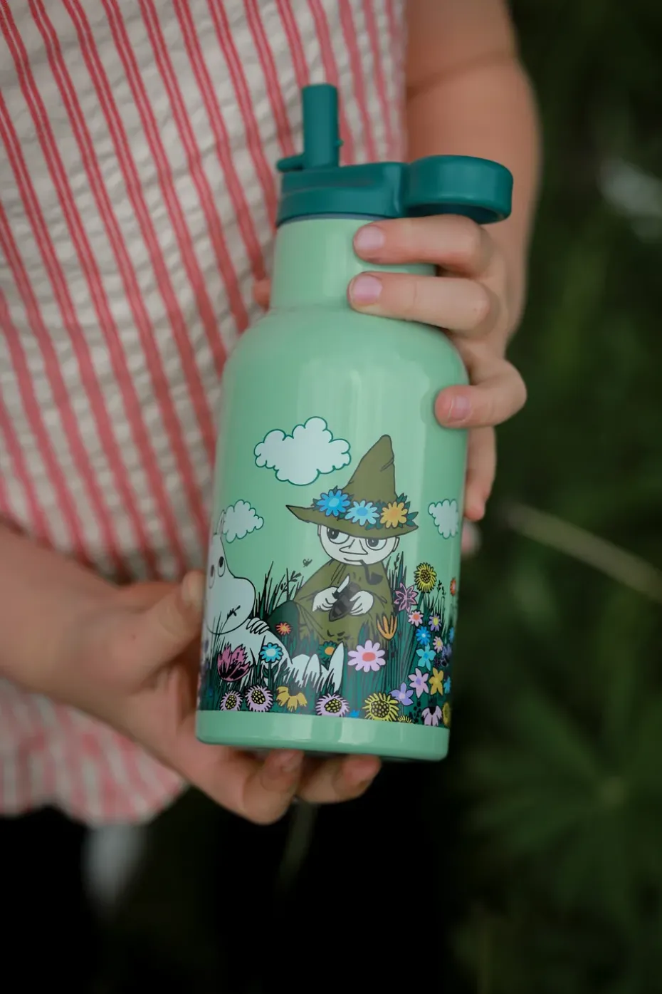 Botella de agua Moomin Meadow 34 cl, Verde