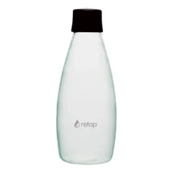 Botella de vidrio Retap Go 08 tapón de rosca 80 cl, Black