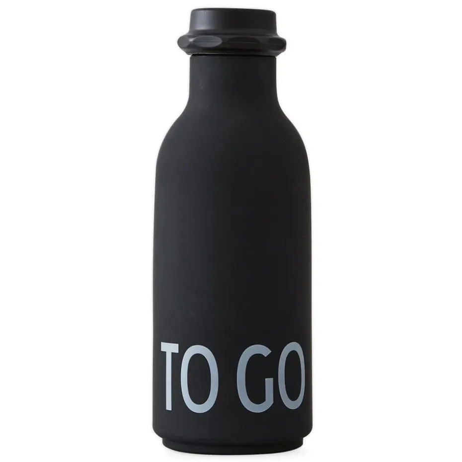 Botella TO GO Design Letters, Negro