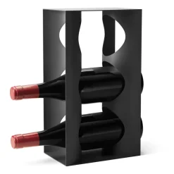 Botellero Alfredo 3 botellas 33,6x12 cm, Black