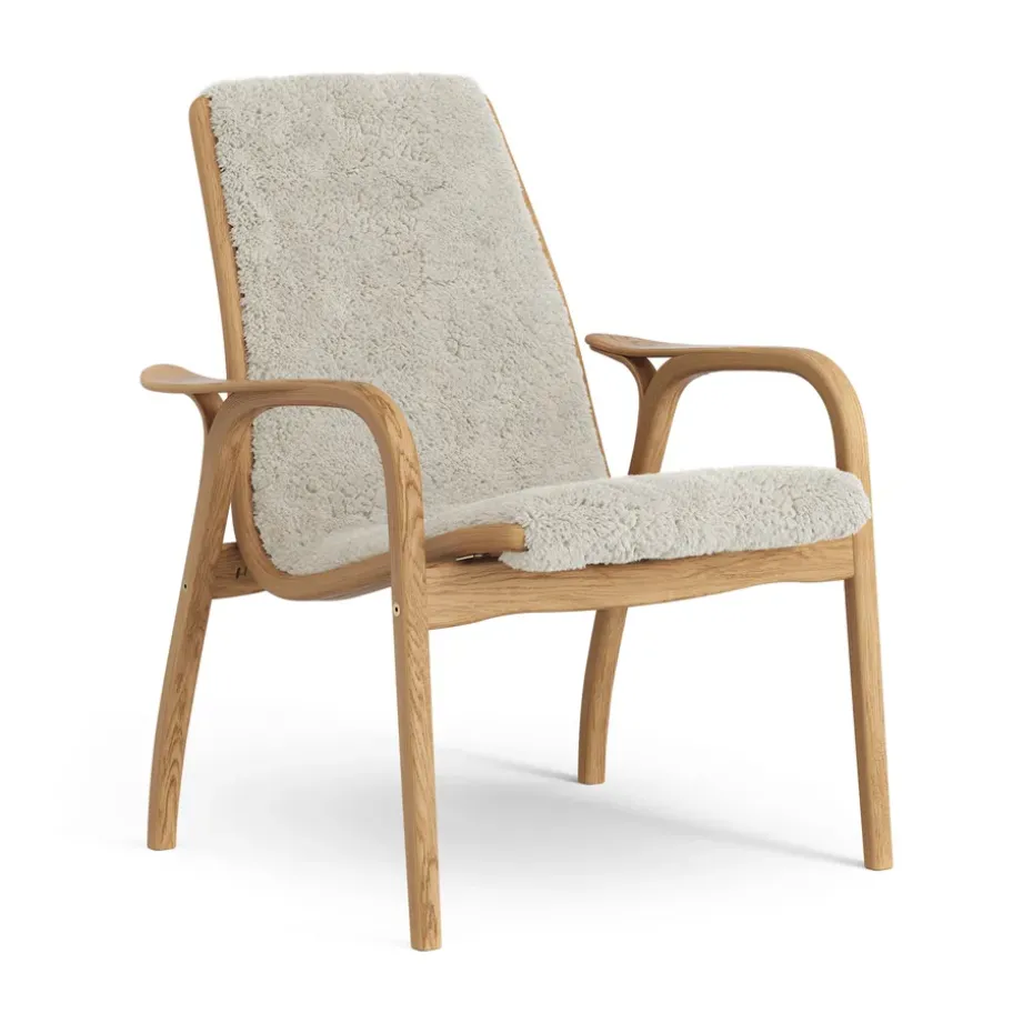 Butaca Laminett roble aceitado/piel de oveja, Moonlight (beige)