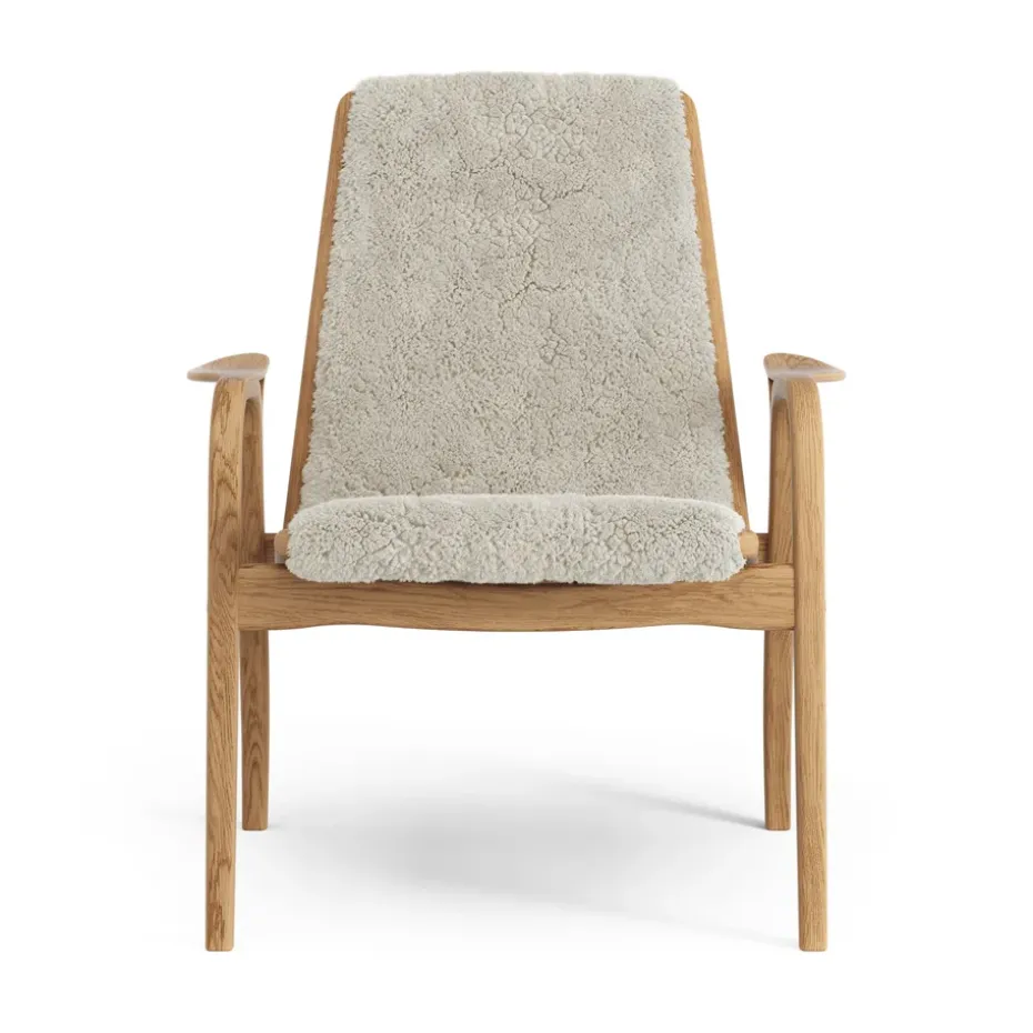Butaca Laminett roble aceitado/piel de oveja, Moonlight (beige)