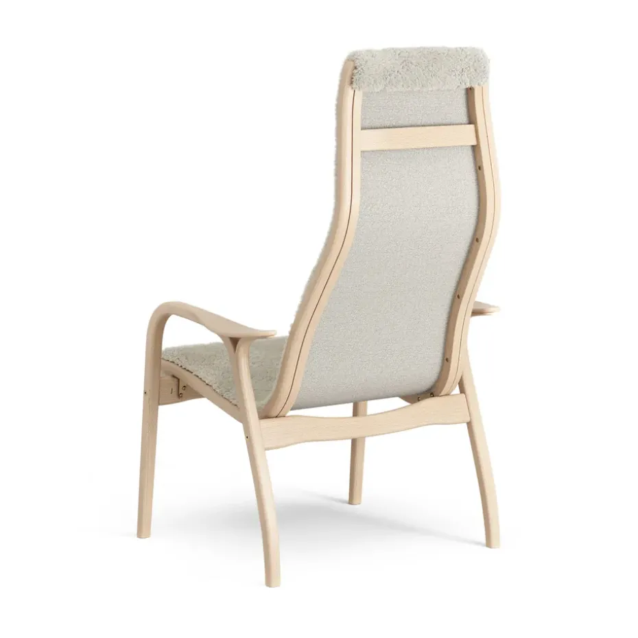 Butaca Lamino haya lacada/piel de oveja, Moonlight (beige)