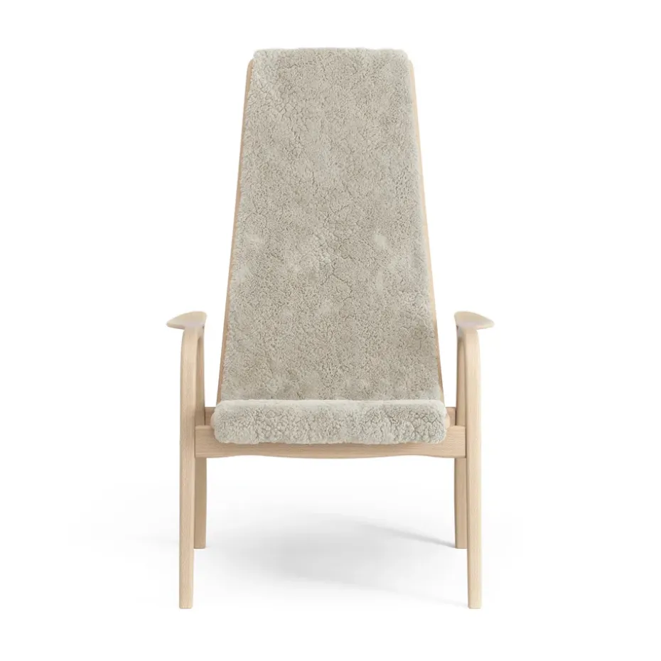 Butaca Lamino haya lacada/piel de oveja, Moonlight (beige)