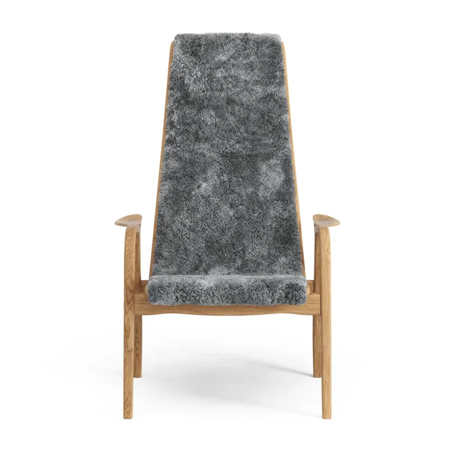 Butaca Lamino roble aceitado/piel de oveja, Scandinavian Grey (gris)
