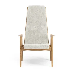 Butaca Lamino roble aceitado/piel de oveja, Offwhite (blanco)