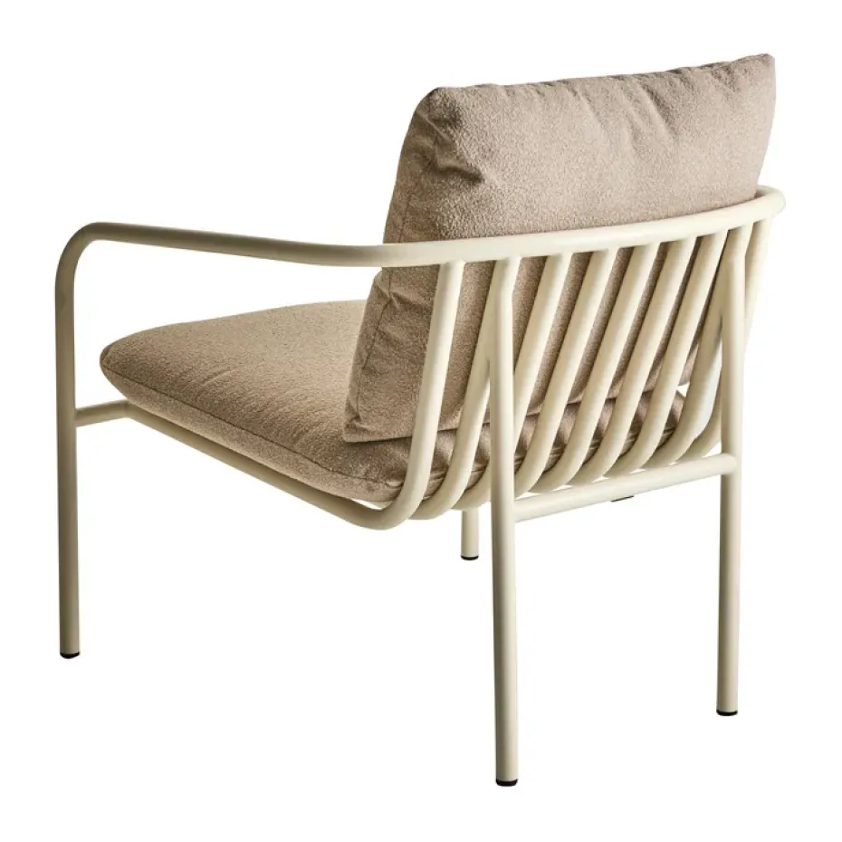 Butaca Lounge Bendt, Teddy beige-pearl white