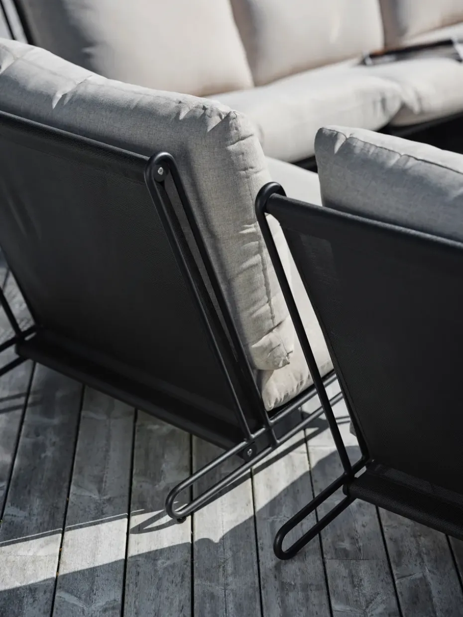 Butaca Lounge Blixt, Negro-sky grey