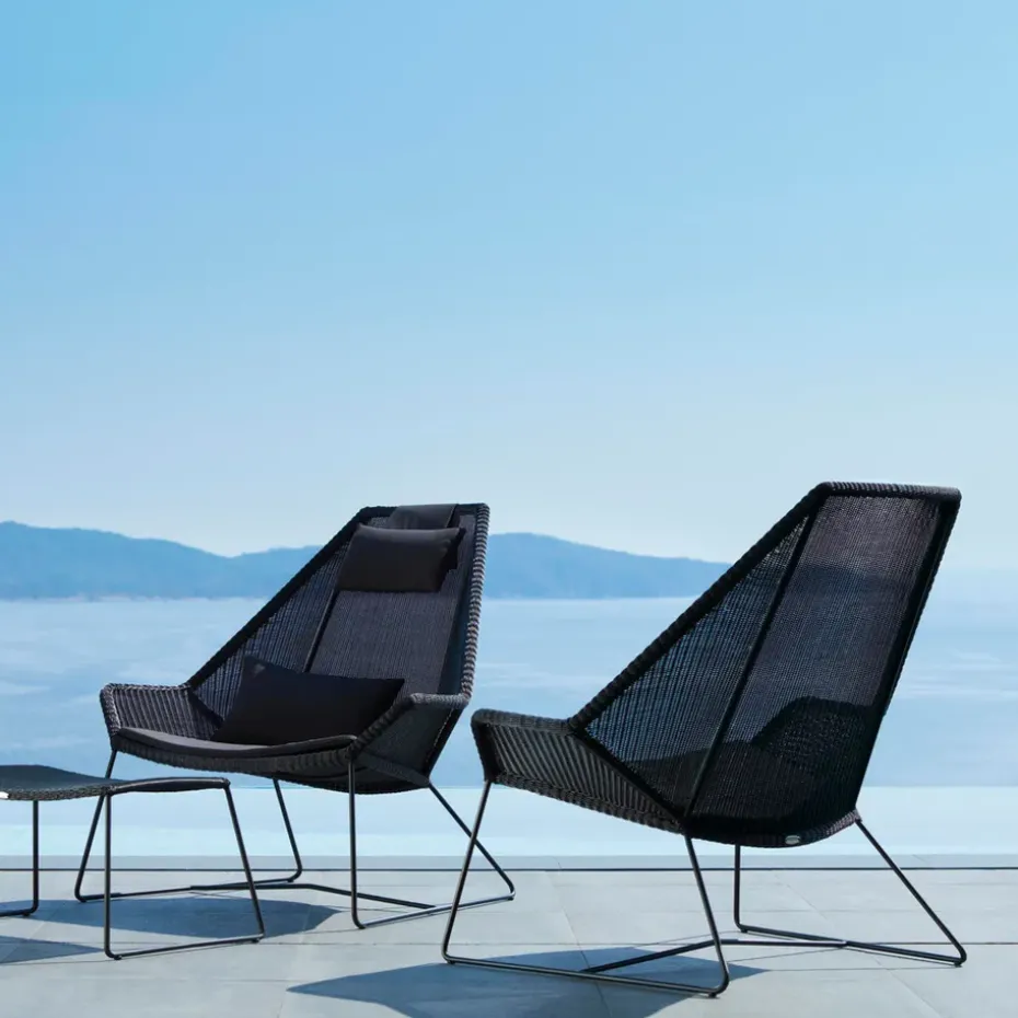 Butaca Lounge de respaldo alto Breeze weave, Black