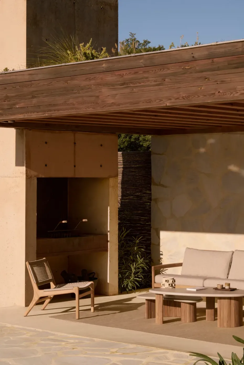 Butaca Lounge Jack outdoor teak, Beige