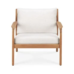 Butaca Lounge Jack outdoor teak, Offwhite