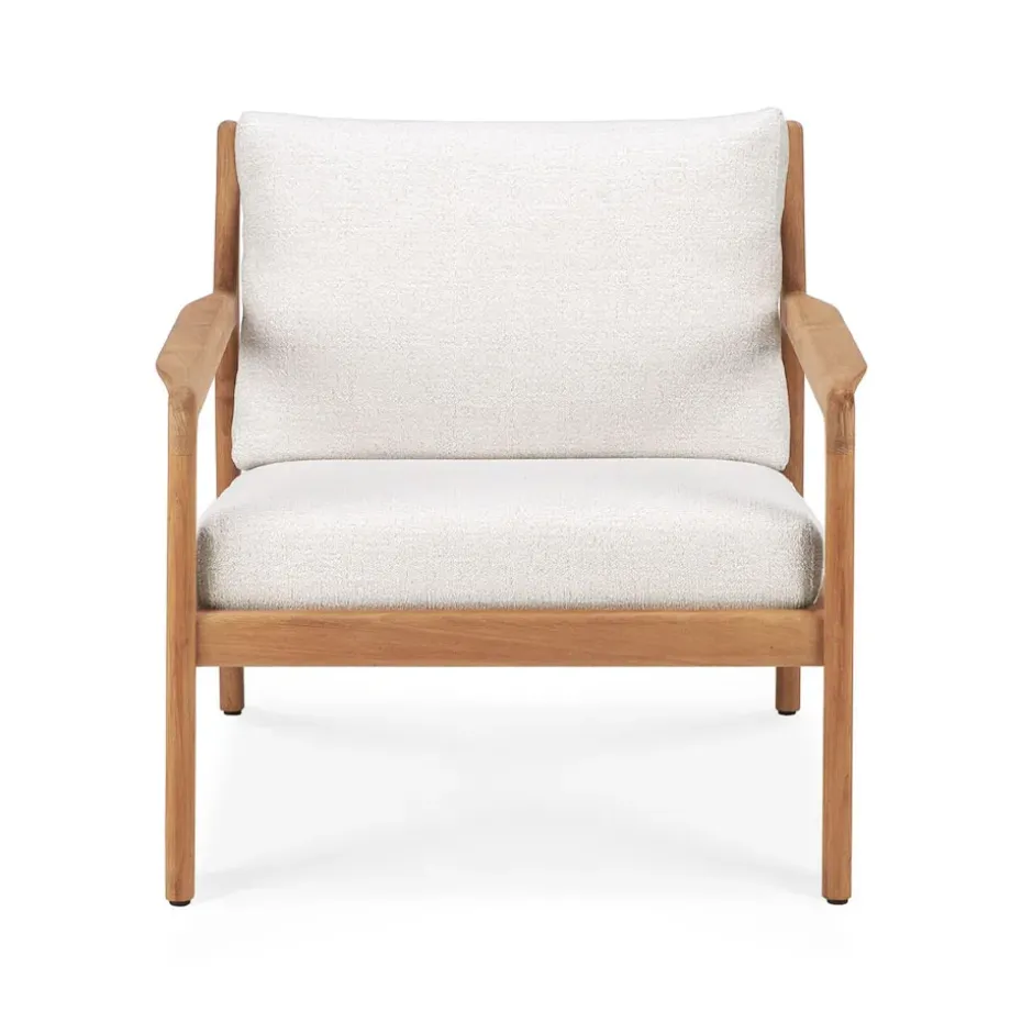 Butaca Lounge Jack outdoor teak, Offwhite