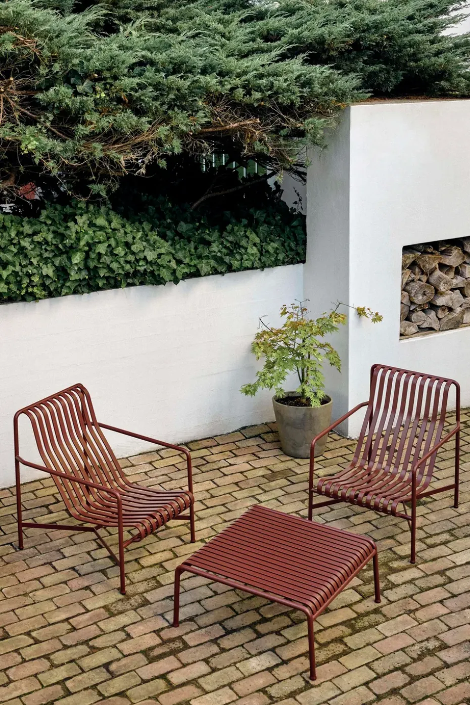 Butaca Lounge Palissade Low, Iron red