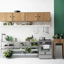 Cabinet con puertas correderas String, Nogal, 78x30 cm