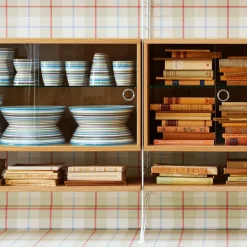 Cabinet vitrina con puertas correderas de cristal String, Roble, 78x30 cm