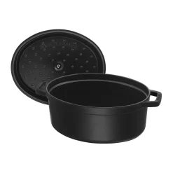 Cacerola de hierro fundido Staub La Cocotte oval 8 L, Negro
