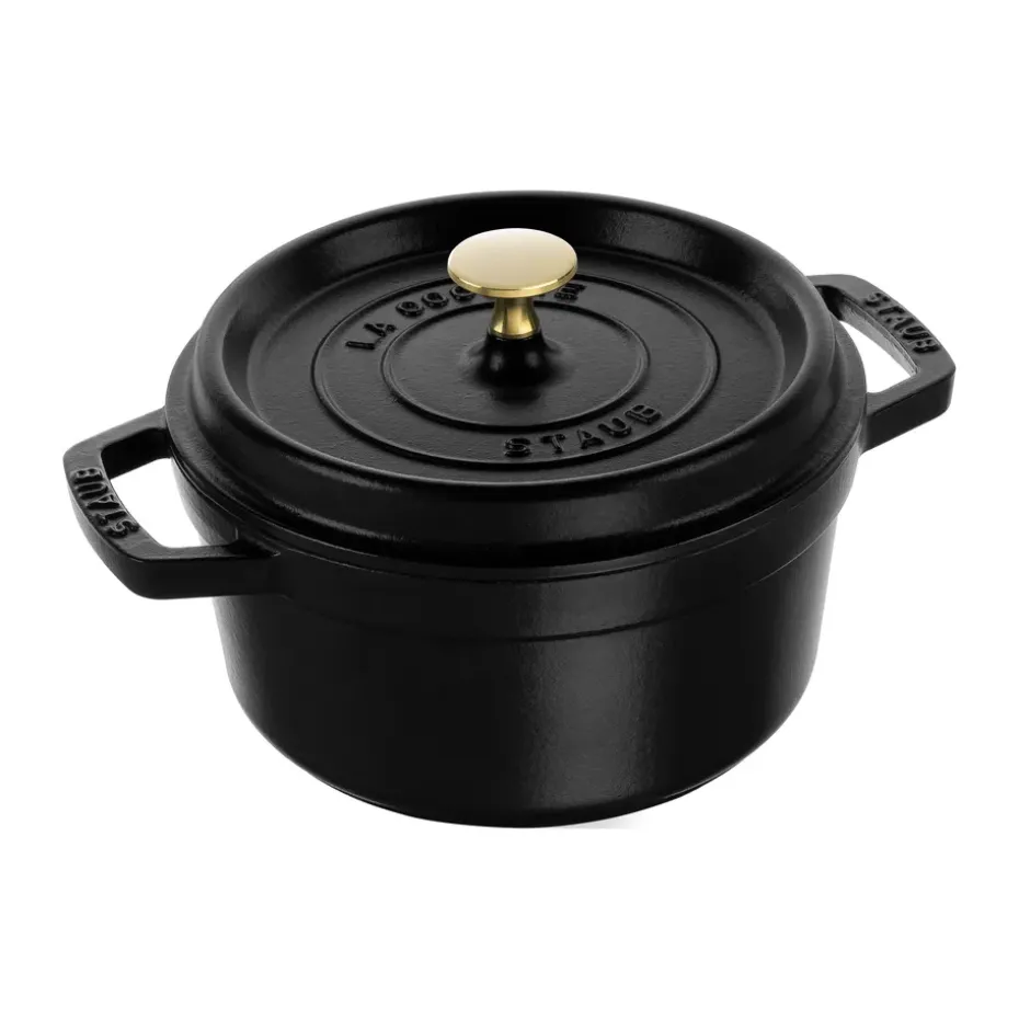 Cacerola de hierro fundido Staub La Cocotte redonda 2.2 L, Negro