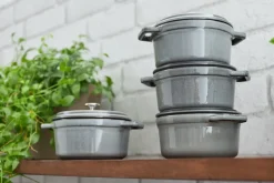 Cacerola de hierro fundido Staub La Cocotte redonda 1,2 L, Gris grafito